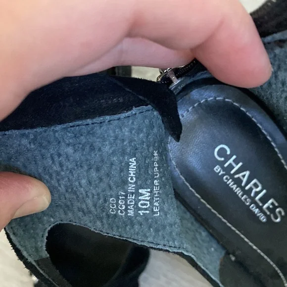 New Suede heels with silver detail, zipper at the back makes them easy to wear. - Picture 5 of 8